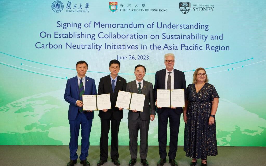 Universitas Hong Kong, Universitas Fudan, dan Universitas Sydney Tandatangani Nota Kesepahaman tentang Keberlanjutan dan Netralitas Karbon