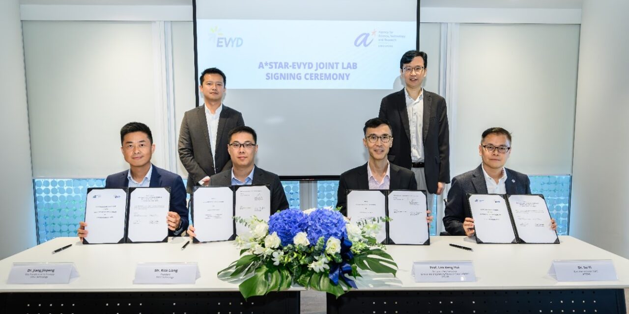 EVYD dan A*STAR Dirikan Laboratorium Bersama Senilai S$10 juta untuk Tingkatkan Solusi Perawatan Medis di Singapura
