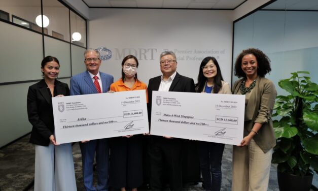 MDRT dan MDRT Foundation Sumbangkan 13.000 SGD kepada Aidha™ dan Make-a-Wish® Singapura