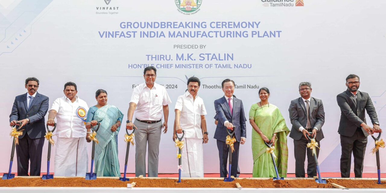 VinFast Lakukan Peletakan Batu Pertama Pembangunan Pabrik Mobil Listrik Terintegrasi di India