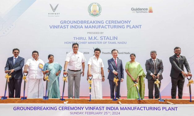 VinFast Lakukan Peletakan Batu Pertama Pembangunan Pabrik Mobil Listrik Terintegrasi di India