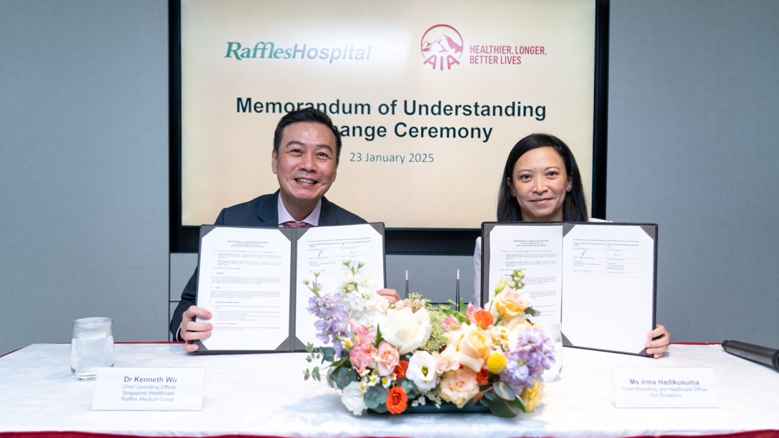 AIA Singapura Tandatangani MoU dengan Raffles Hospital untuk Tingkatkan Aksesibilitas Layanan Medis Berkualitas di Singapura