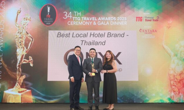 ONYX Hospitality Group Dinobatkan sebagai “Merek Hotel Lokal Terbaik – Thailand” pada TTG Travel Awards Tahunan ke-34 Tahun 2025