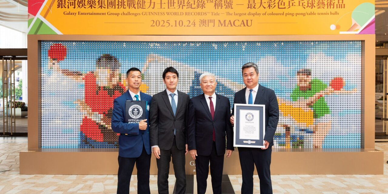 Galaxy Macau Raih GUINNESS WORLD RECORDS™ dengan Instalasi Seni Meja Ping-Pong Terbesar